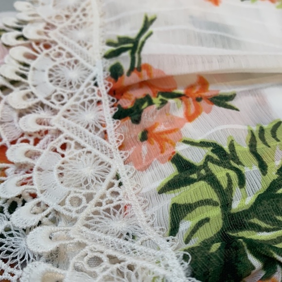 ASOS DESIGN Maternity lace insert tiered mini dress with trim detail floral US 8 - Picture 7 of 13